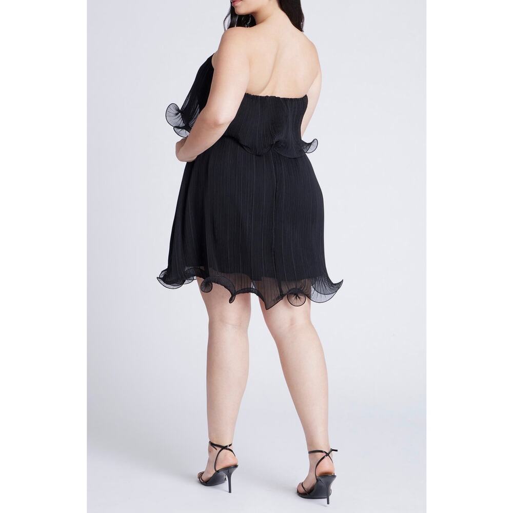 ELOQUII NWT Ruffle Hem Mini Dress In Black. Size 22 Brand New! - Picture 3 of 7